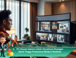 PC Desain Interior Untuk Visualisasi Ruangan Detail Tinggi Profesional Modern Realistis